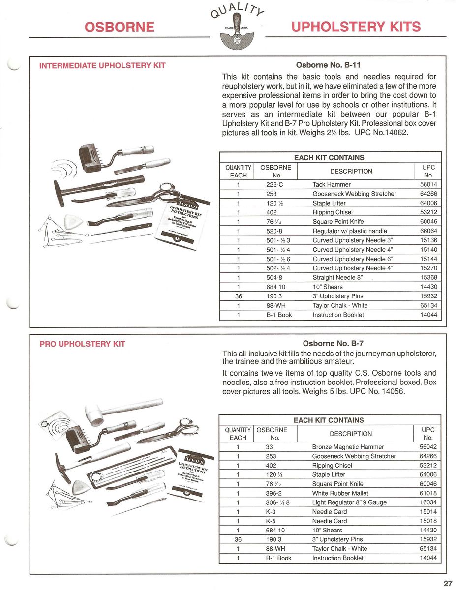 Osborne Upholstery Regulator Ref C.S Plastic Handle 6-12" 520 